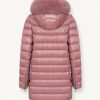 Medium-length iridescent down jacket in real fur - Image 5