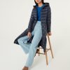 Maxi iridescent diamond quilted jacket with belt
