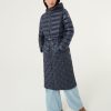 Maxi iridescent diamond quilted jacket with belt - Image 2