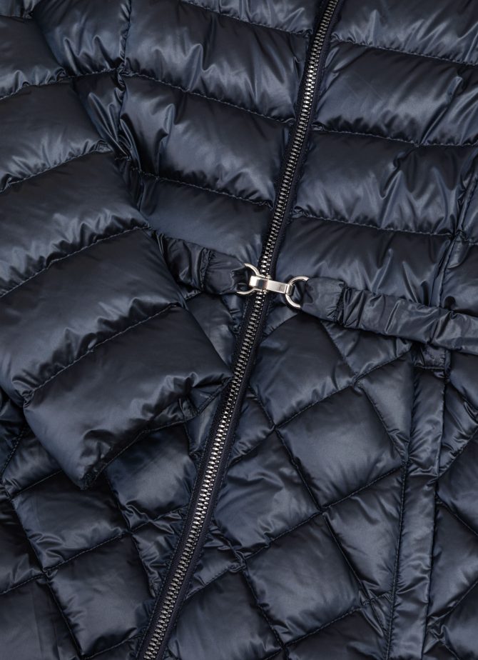 Maxi iridescent diamond quilted jacket with belt - Image 6