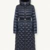 Maxi iridescent diamond quilted jacket with belt - Image 4