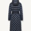 Maxi iridescent diamond quilted jacket with belt - Image 5