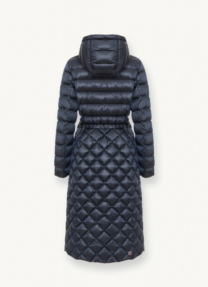 Maxi iridescent diamond quilted jacket with belt - Image 5