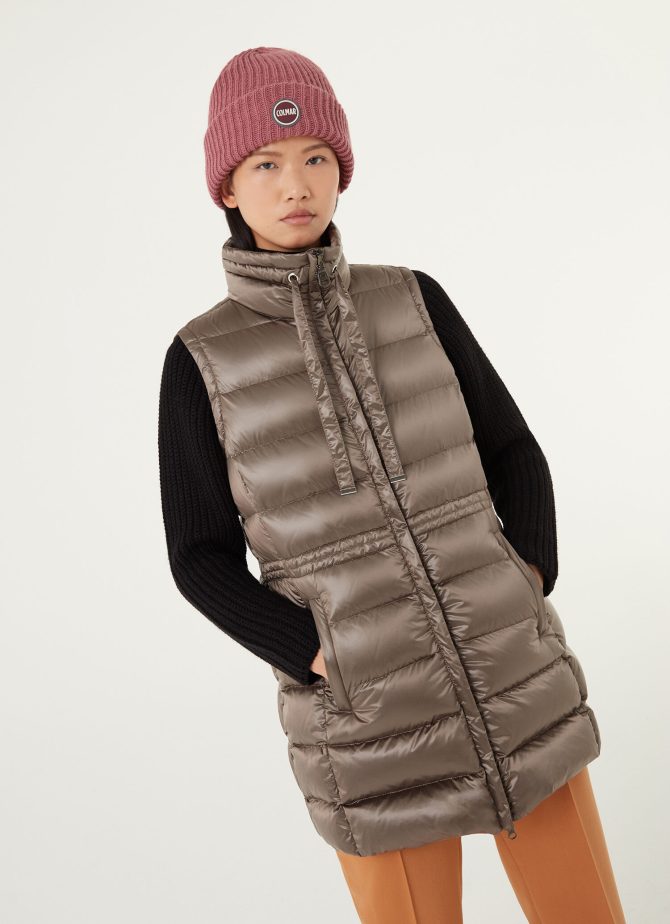 Maxi down vest with drawstring - Image 3