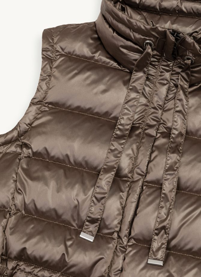 Maxi down vest with drawstring - Image 6