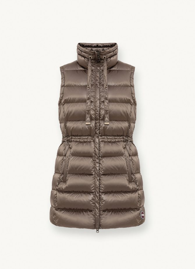 Maxi down vest with drawstring - Image 4