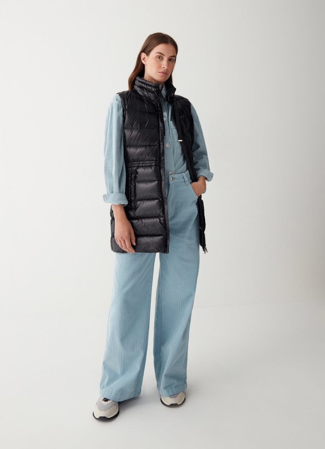Maxi down vest with drawstring - Image 3