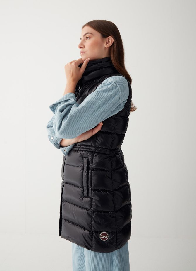 Maxi down vest with drawstring - Image 2