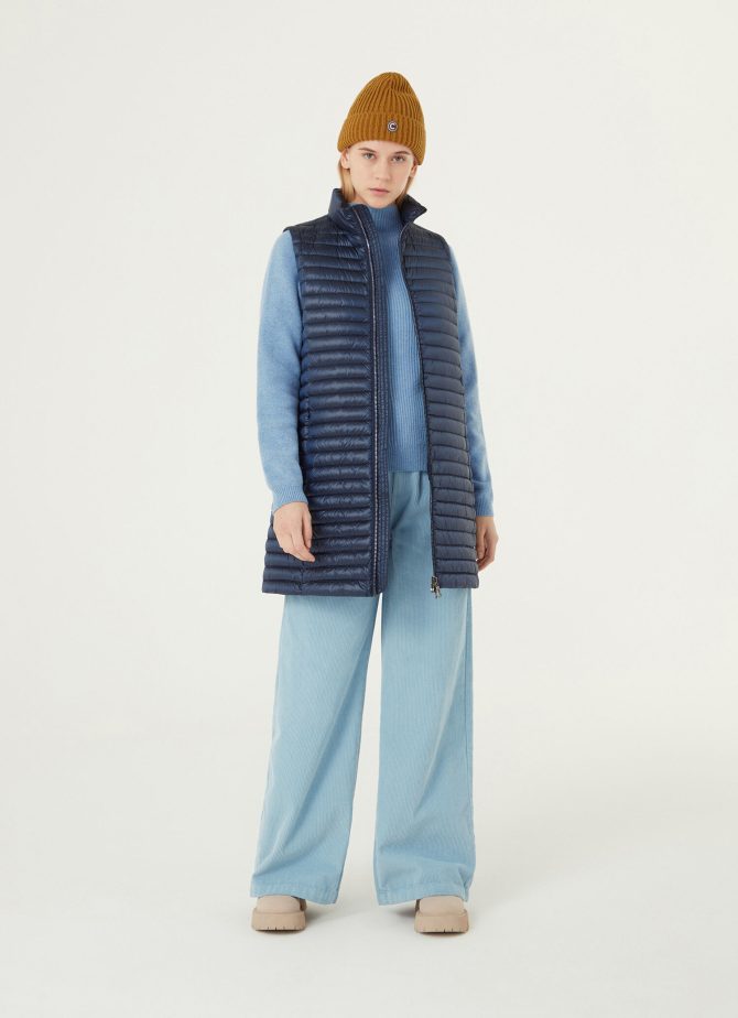 Quilted long unisex down gilet - Image 3