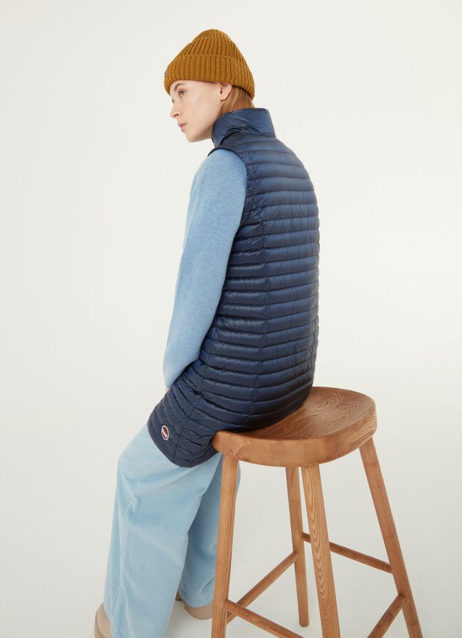 Quilted long unisex down gilet - Image 2