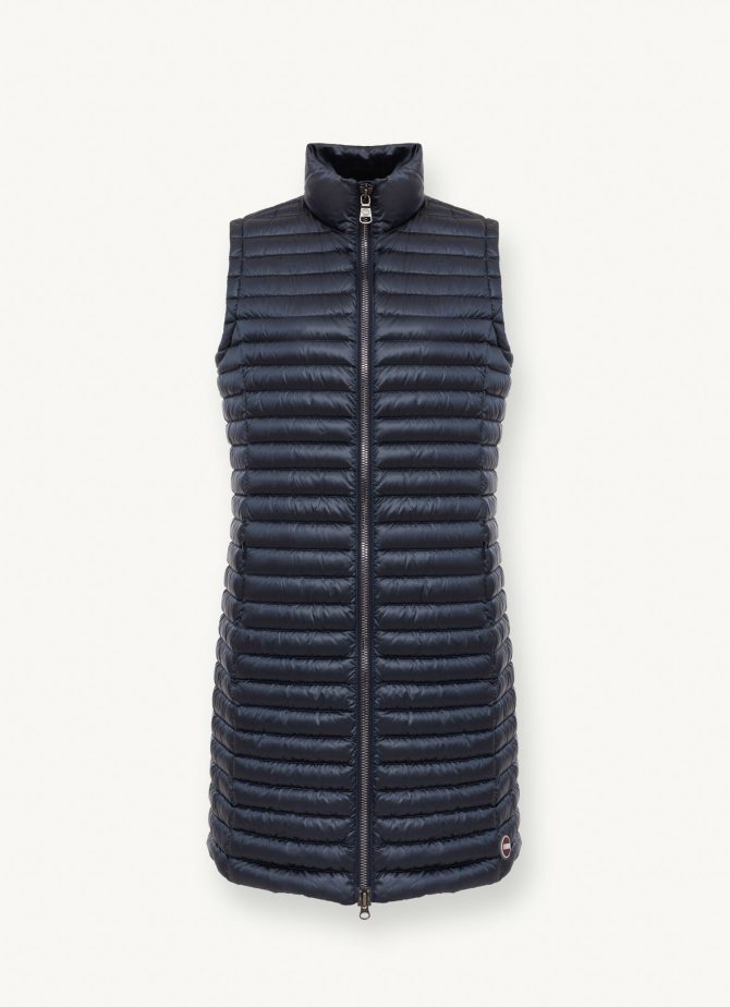 Quilted long unisex down gilet - Image 4