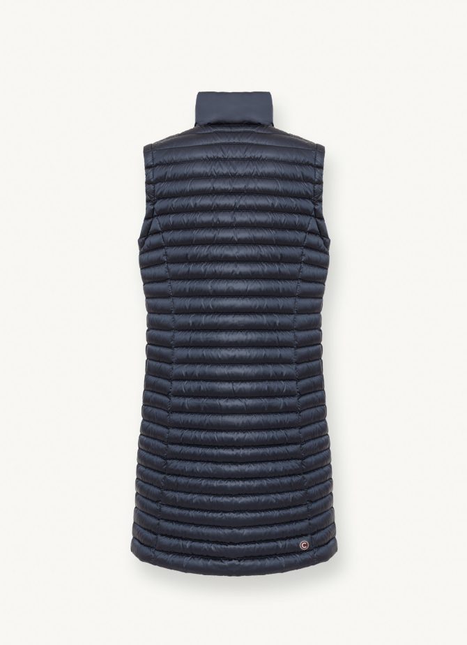 Quilted long unisex down gilet - Image 5