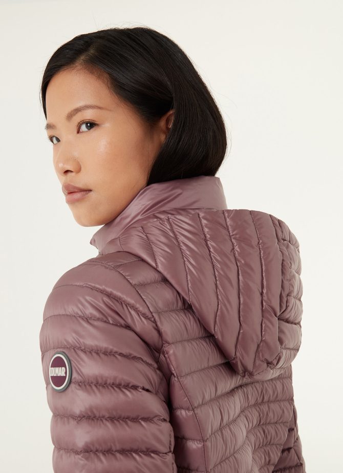 Long autumn down jacket with detachable hood - Image 3