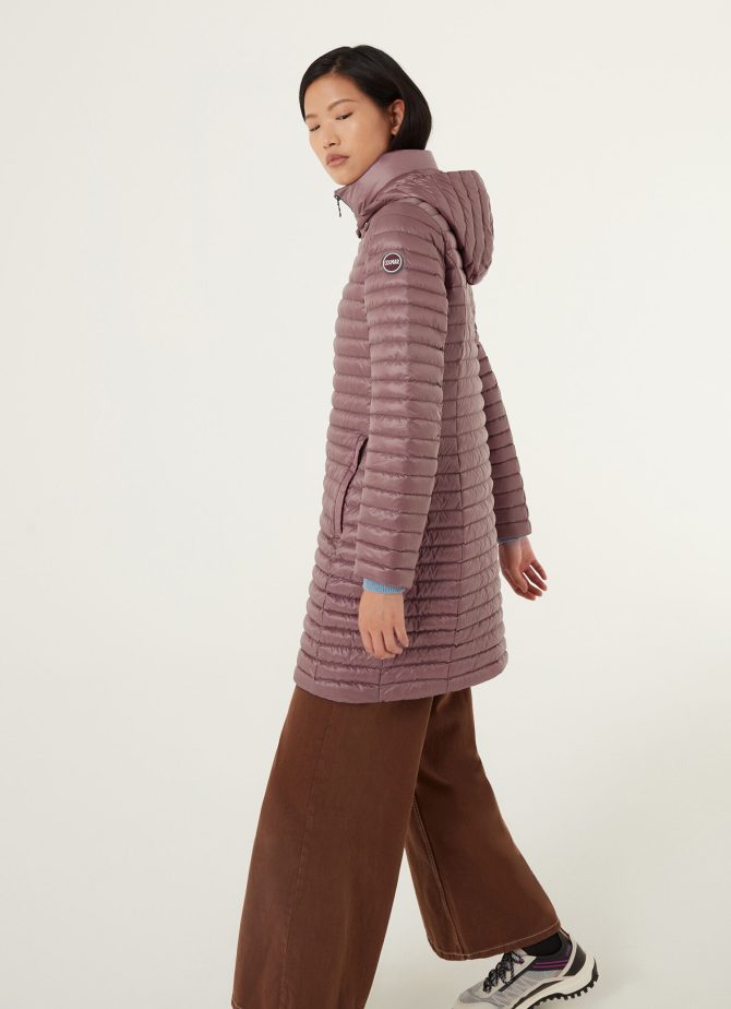 Long autumn down jacket with detachable hood - Image 2