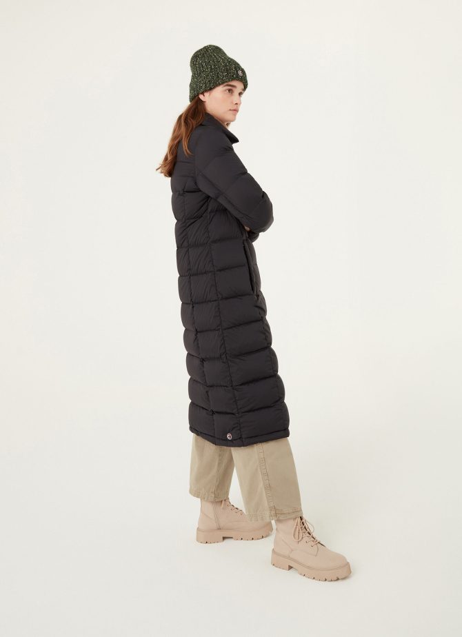 Long, stretch down jacket with lapel collar - Image 3