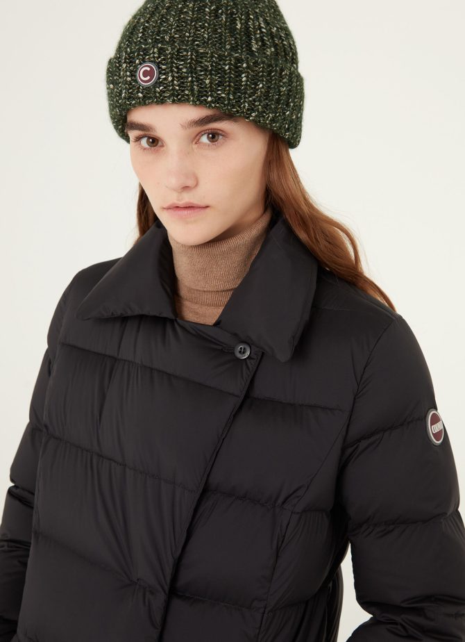 Long, stretch down jacket with lapel collar - Image 2