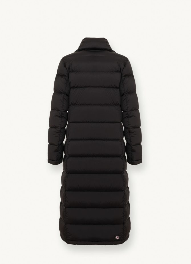 Long, stretch down jacket with lapel collar - Image 5