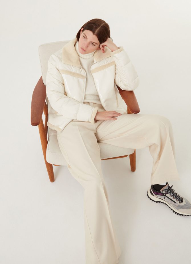 Lacquered sheepskin biker jacket