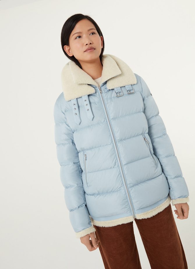 Down jacket with detachable double collar - Image 3