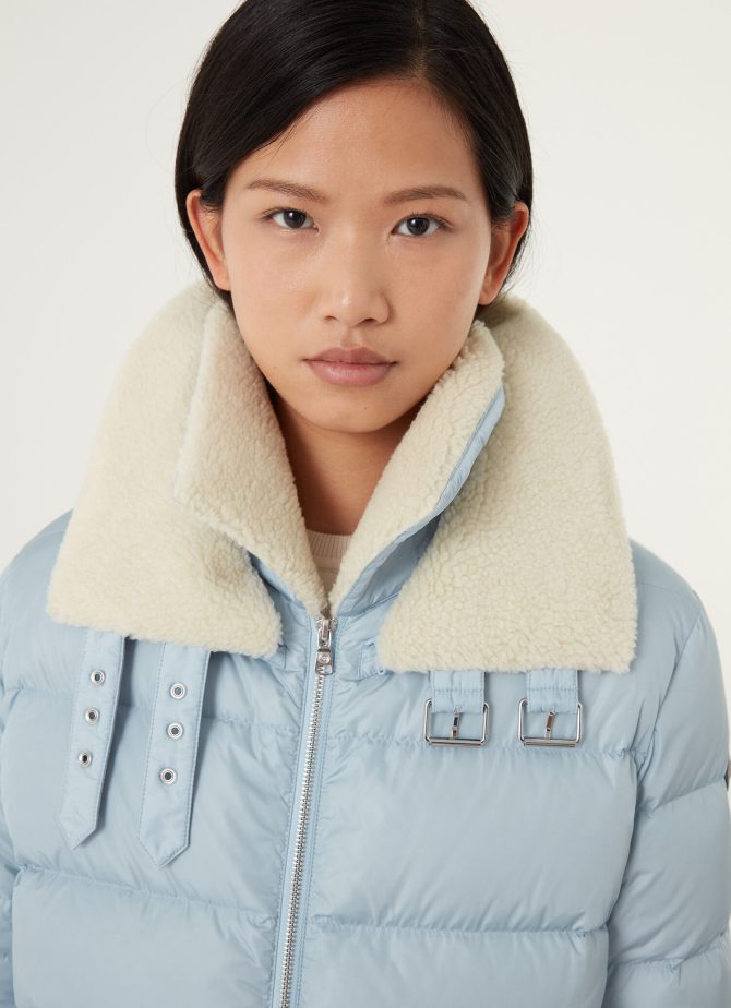 Down jacket with detachable double collar - Image 2