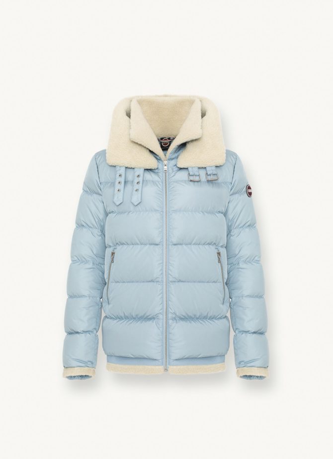 Down jacket with detachable double collar - Image 4