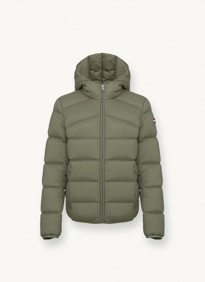 Stretch down jacket with hood - Image 4