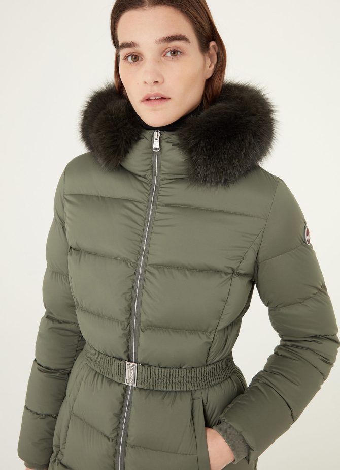 Long stretch down jacket with real fur - Image 3