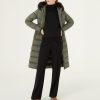 Long stretch down jacket with real fur