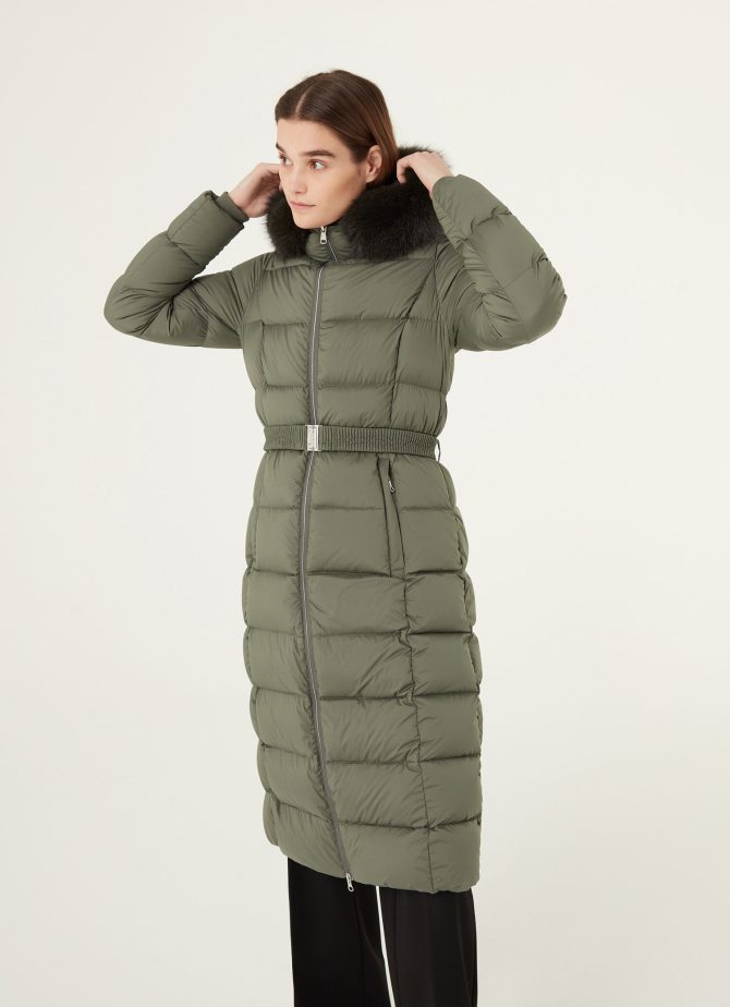 Long stretch down jacket with real fur - Image 2