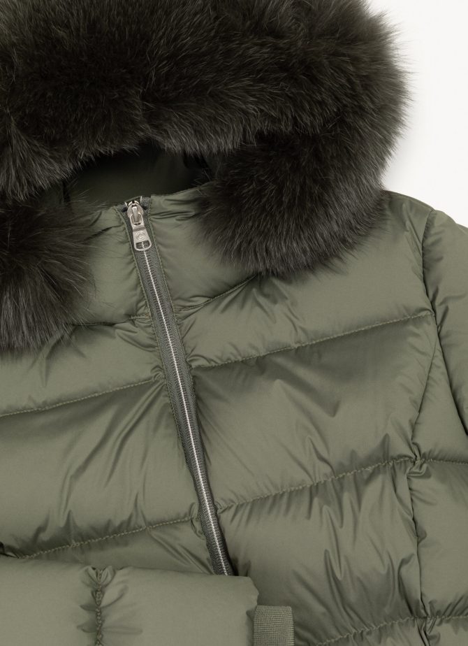 Long stretch down jacket with real fur - Image 6