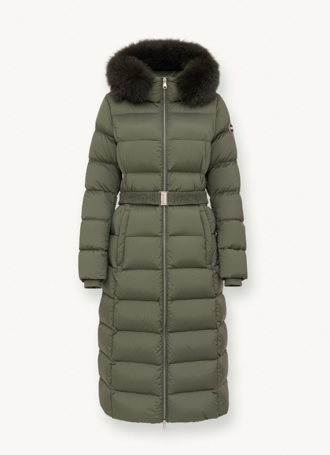 Long stretch down jacket with real fur - Image 4