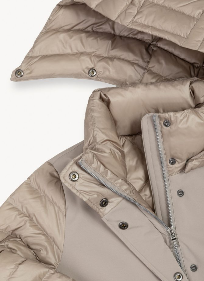 Down jacket in technical fabric with quilted sleeves - Image 6