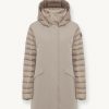 Down jacket in technical fabric with quilted sleeves - Image 4