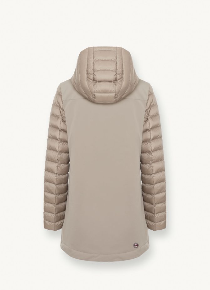 Down jacket in technical fabric with quilted sleeves - Image 5