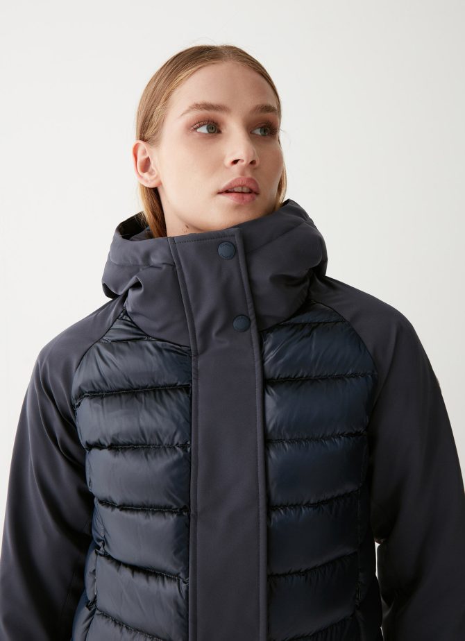 Quilted down jacket with technical fabric details - Image 2