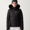 Down-filled ski jacket with fur
