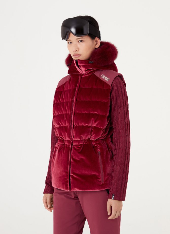 Velvet ski vest with fur - Image 3