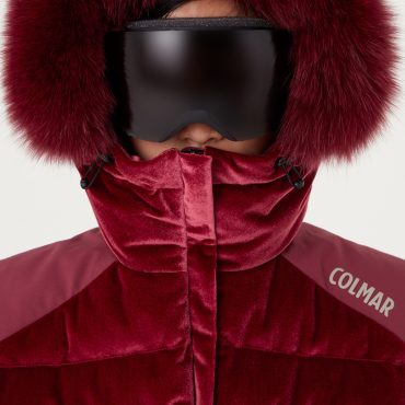 Velvet ski vest with fur