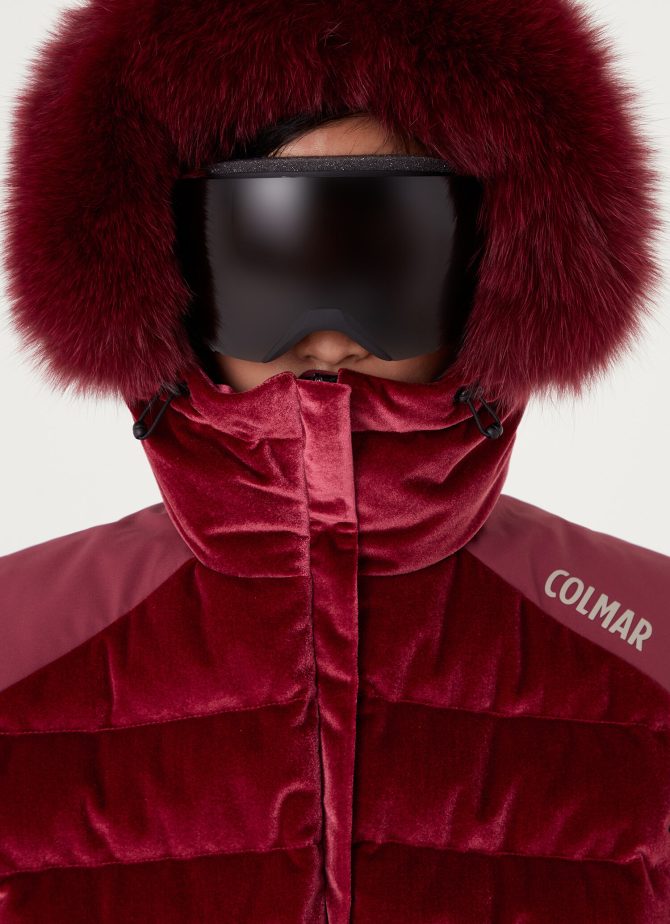 Velvet ski vest with fur