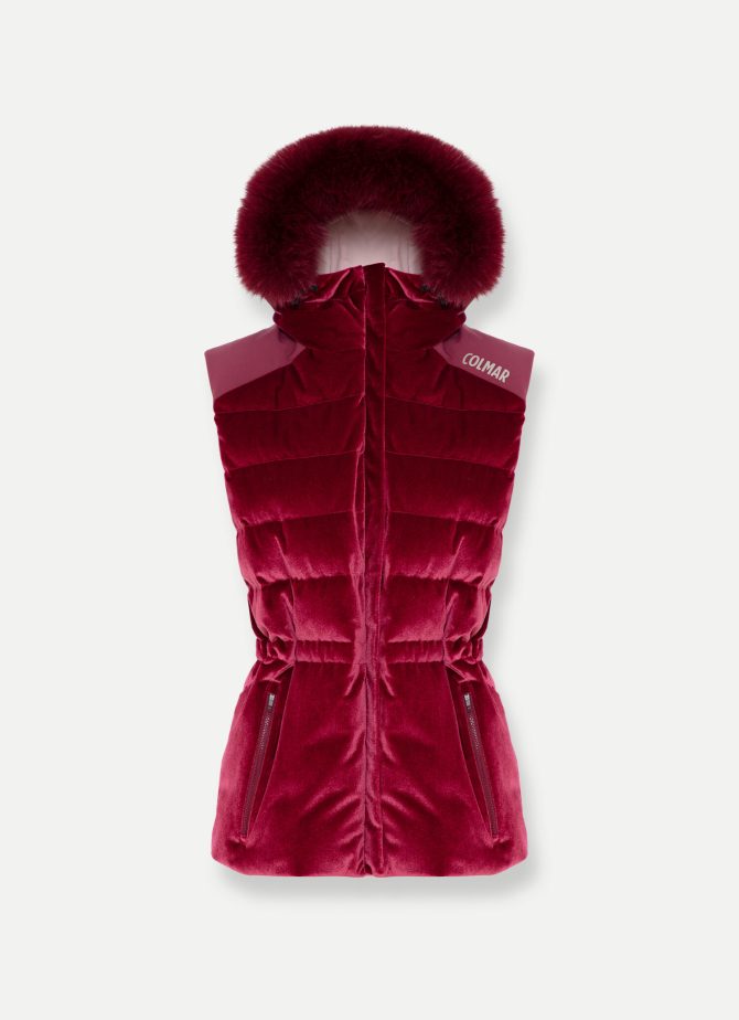 Velvet ski vest with fur - Image 4