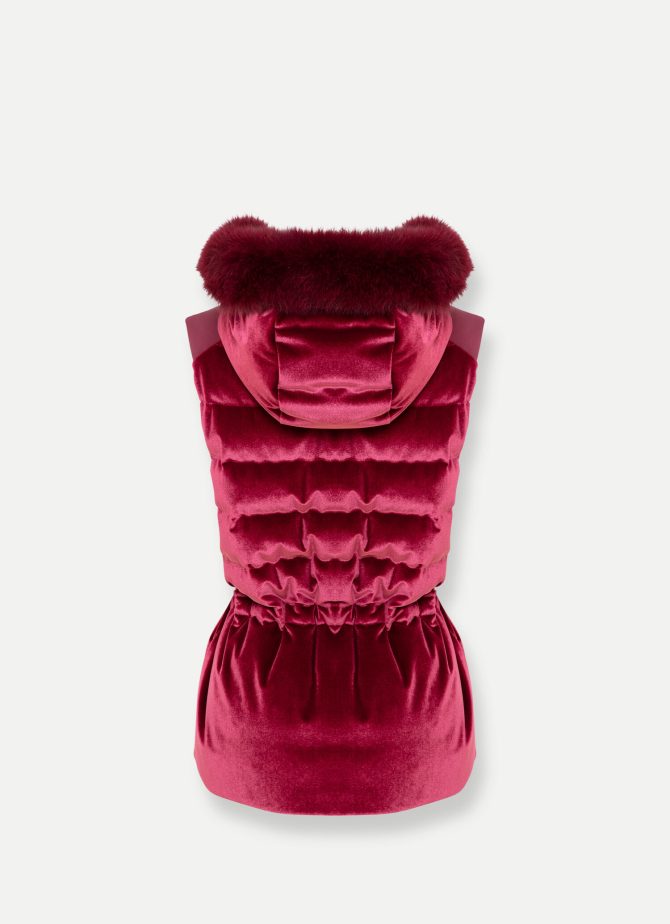 Velvet ski vest with fur - Image 5