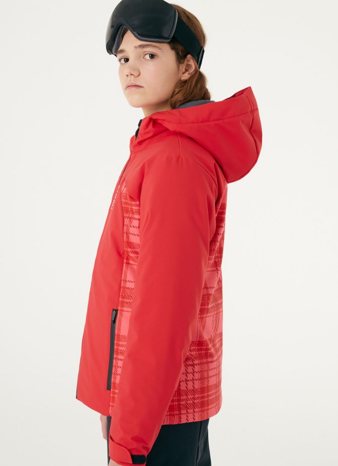 TEENS’ ski jacket with tartan print insert
