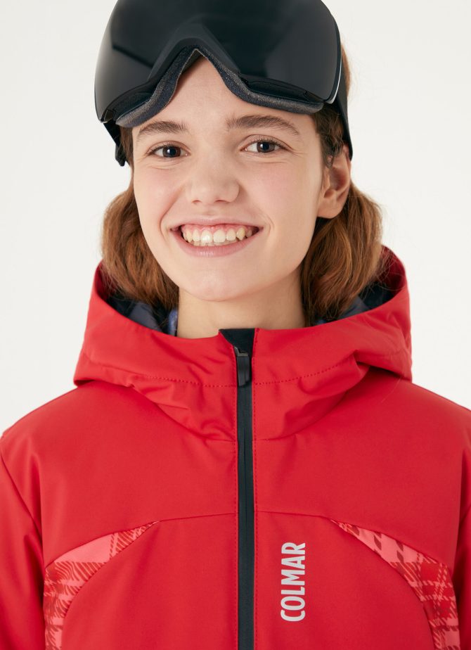 TEENS’ ski jacket with tartan print insert - Image 2