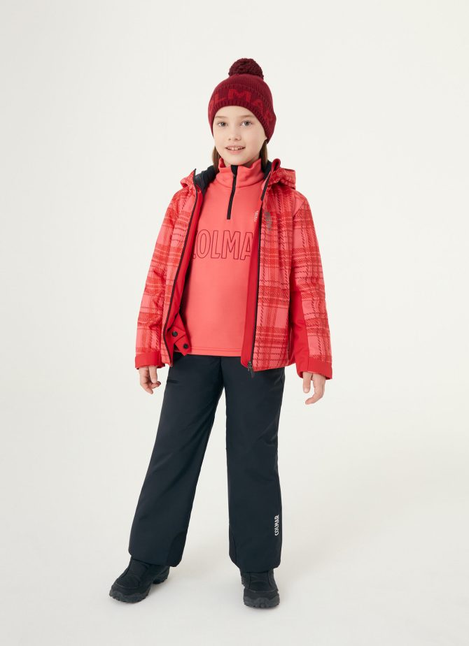 Kids wadding ski jacket with tartan print - Image 3
