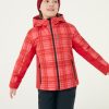 Kids wadding ski jacket with tartan print