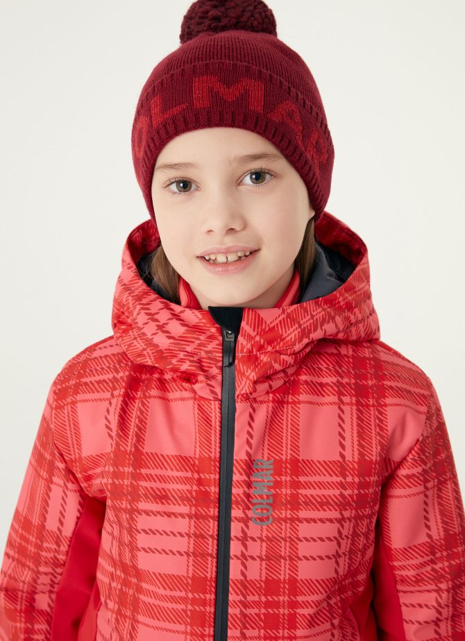 Kids wadding ski jacket with tartan print - Image 2
