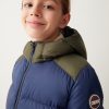 Down jacket with contrasting shoulders and hood - Image 3
