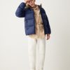 Down jacket with contrasting shoulders and hood - Image 2