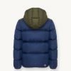 Down jacket with contrasting shoulders and hood - Image 5