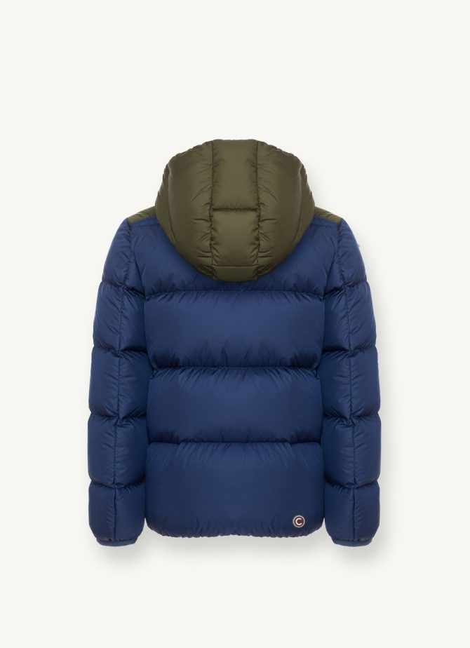 Down jacket with contrasting shoulders and hood - Image 5